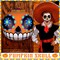 4 Pcs Day of The Dead Inflatable Pumpkin Sugar Skull Decor(bright white)